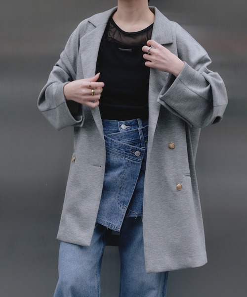 RAY CASSIN(レイカズン)の「袖開きテーラードジャケット(テーラードジャケット・レディース・アイボリー/ブラック/グレー・FREE)」の3枚目の写真