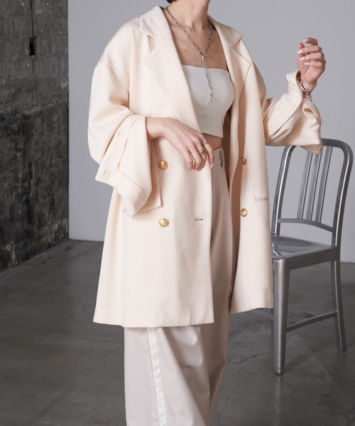 RAY CASSIN(レイカズン)の「袖開きテーラードジャケット(テーラードジャケット・レディース・アイボリー/ブラック/グレー・FREE)」の5枚目の写真