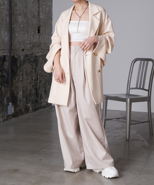 RAY CASSIN(レイカズン)の「袖開きテーラードジャケット(テーラードジャケット・レディース・アイボリー/ブラック/グレー・FREE)」の9枚目の写真