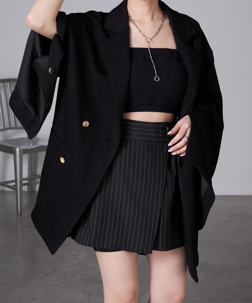 RAY CASSIN(レイカズン)の「袖開きテーラードジャケット(テーラードジャケット・レディース・アイボリー/ブラック/グレー・FREE)」の8枚目の写真