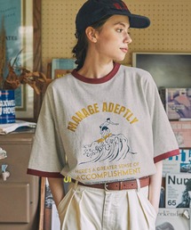 リンガー サマーバケーショングラフィックプリント半袖Tシャツ