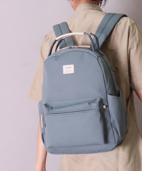 anello(アネロ)の「(LF)【anello】8ポケット ハンドル付き デイパック(バックパック/リュック・レディース・ブラック/グレー/ベージュ/ブルーグレー・ONE SIZE)」の3枚目の写真