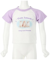 ねこフォトプリントラグランTシャツ