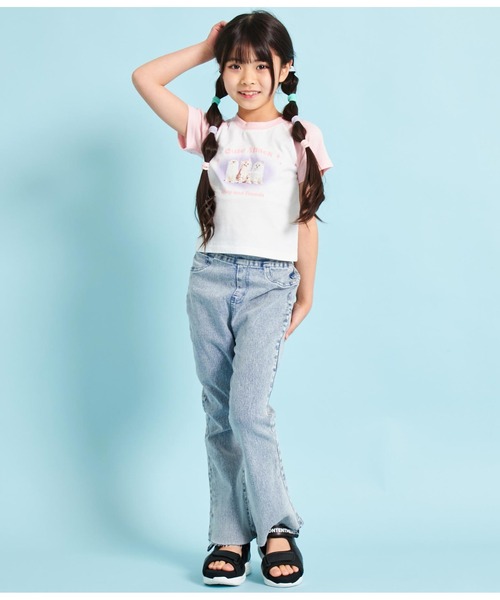 ANAP kids(アナップキッズ)の「ねこフォトプリントラグランTシャツ(Tシャツ/カットソー・キッズ・ラベンダー/ライトピンク・110cm/120cm/130cm)」の7枚目の写真