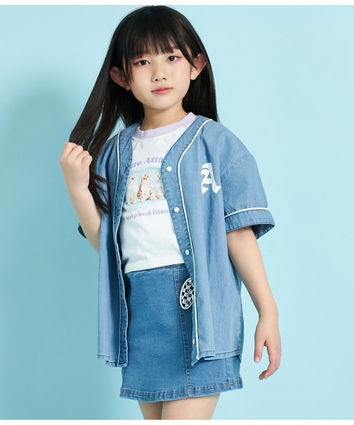 ANAP kids(アナップキッズ)の「ねこフォトプリントラグランTシャツ(Tシャツ/カットソー・キッズ・ラベンダー/ライトピンク・110cm/120cm/130cm)」の9枚目の写真