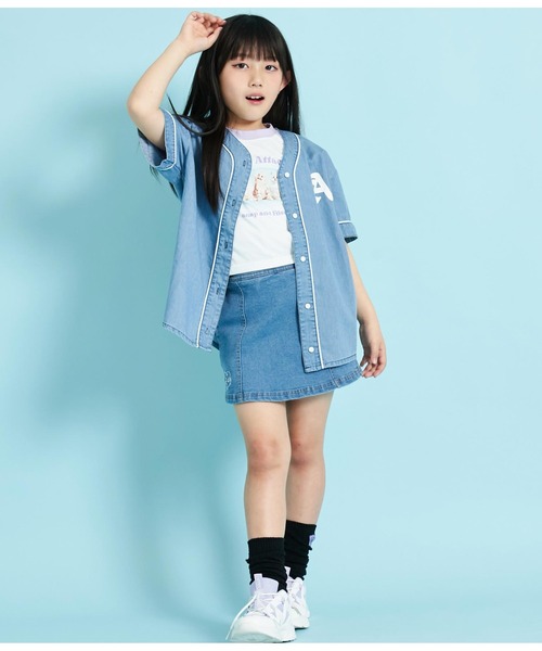ANAP kids(アナップキッズ)の「ねこフォトプリントラグランTシャツ(Tシャツ/カットソー・キッズ・ラベンダー/ライトピンク・110cm/120cm/130cm)」の10枚目の写真