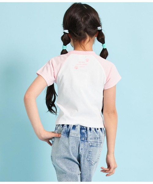 ANAP kids(アナップキッズ)の「ねこフォトプリントラグランTシャツ(Tシャツ/カットソー・キッズ・ラベンダー/ライトピンク・110cm/120cm/130cm)」の5枚目の写真