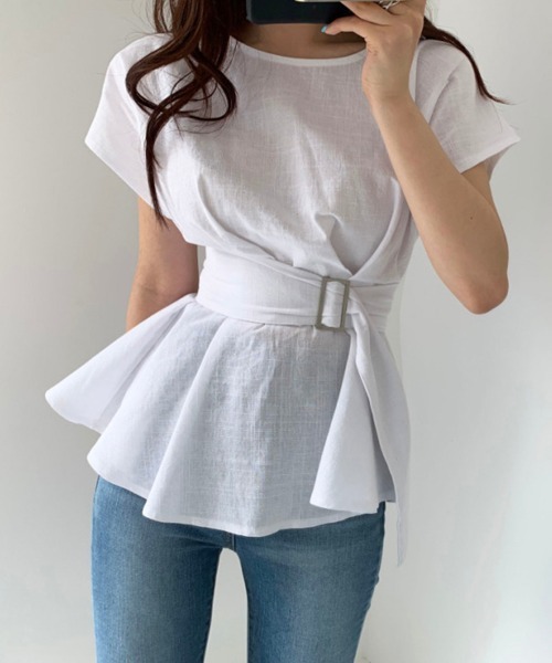Miniministore（ミニミニストア）の「ブラウス フレンチ袖 レディース 韓国（シャツ/ブラウス・レディース・ブラック/ベージュ/ホワイト・FREE）」の18枚目の写真