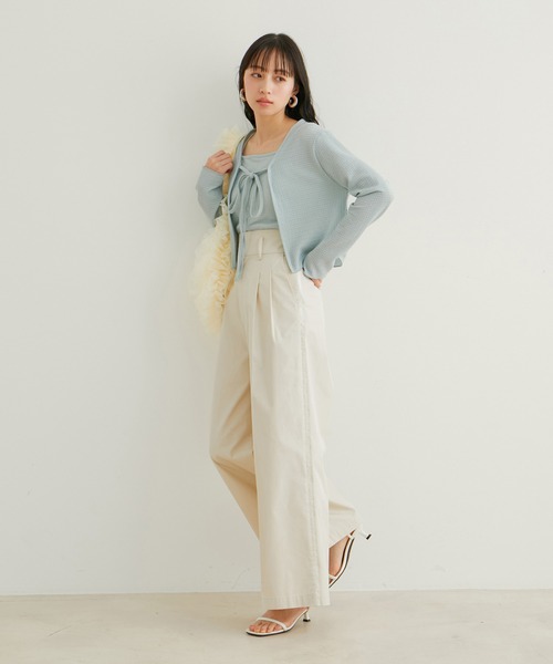 VIS（ビス）の「リボン使いアンサンブル（アンサンブル・レディース・オフホワイト/サックスブルー/ピンク/クリーム・FREE）」の12枚目の写真