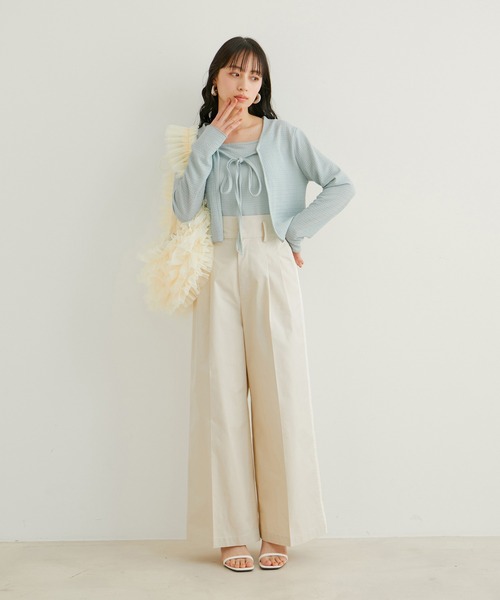 VIS（ビス）の「リボン使いアンサンブル（アンサンブル・レディース・オフホワイト/サックスブルー/ピンク/クリーム・FREE）」の13枚目の写真