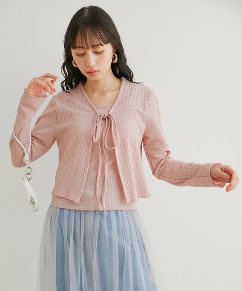 VIS（ビス）の「リボン使いアンサンブル（アンサンブル・レディース・オフホワイト/サックスブルー/ピンク/クリーム・FREE）」の14枚目の写真