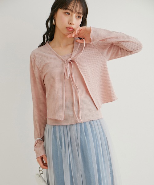 VIS（ビス）の「リボン使いアンサンブル（アンサンブル・レディース・オフホワイト/サックスブルー/ピンク/クリーム・FREE）」の15枚目の写真