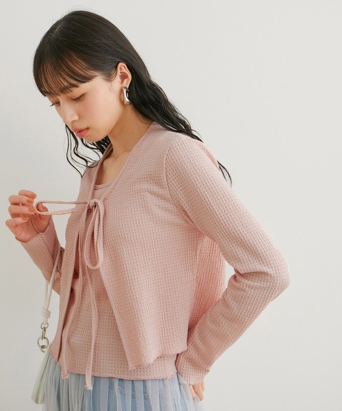 VIS（ビス）の「リボン使いアンサンブル（アンサンブル・レディース・オフホワイト/サックスブルー/ピンク/クリーム・FREE）」の17枚目の写真