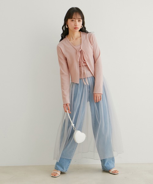 VIS（ビス）の「リボン使いアンサンブル（アンサンブル・レディース・オフホワイト/サックスブルー/ピンク/クリーム・FREE）」の18枚目の写真