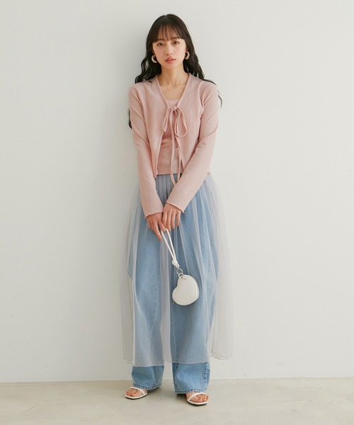 VIS（ビス）の「リボン使いアンサンブル（アンサンブル・レディース・オフホワイト/サックスブルー/ピンク/クリーム・FREE）」の19枚目の写真