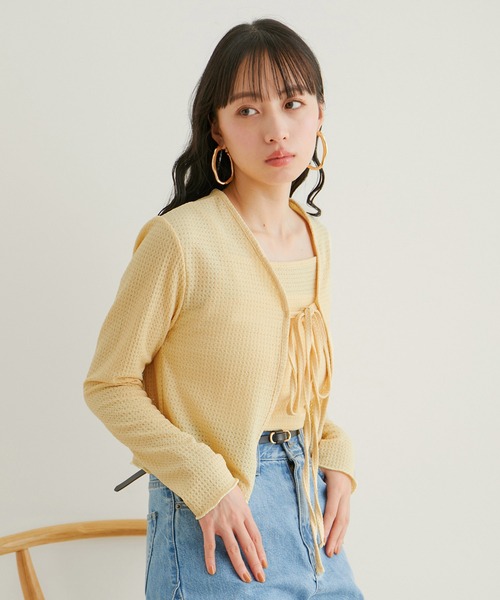 VIS（ビス）の「リボン使いアンサンブル（アンサンブル・レディース・オフホワイト/サックスブルー/ピンク/クリーム・FREE）」の20枚目の写真