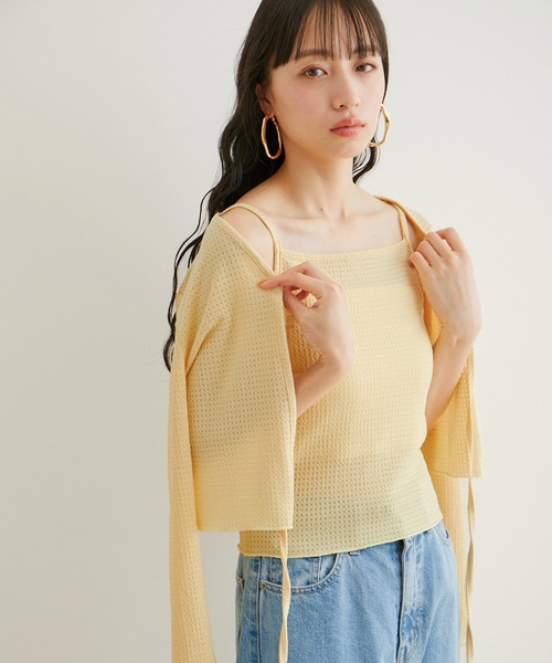 VIS（ビス）の「リボン使いアンサンブル（アンサンブル・レディース・オフホワイト/サックスブルー/ピンク/クリーム・FREE）」の22枚目の写真