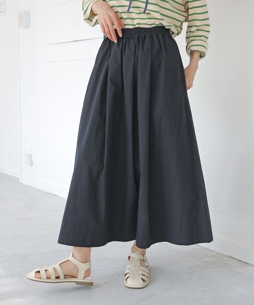 Crisp(クリスプ)の「タックギャザーフレアスカート(スカート・レディース・ブラック/イエロー・FREE)」の1枚目の写真