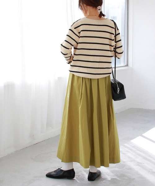 Crisp(クリスプ)の「タックギャザーフレアスカート(スカート・レディース・ブラック/イエロー・FREE)」の10枚目の写真