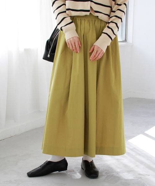 Crisp(クリスプ)の「タックギャザーフレアスカート(スカート・レディース・ブラック/イエロー・FREE)」の8枚目の写真