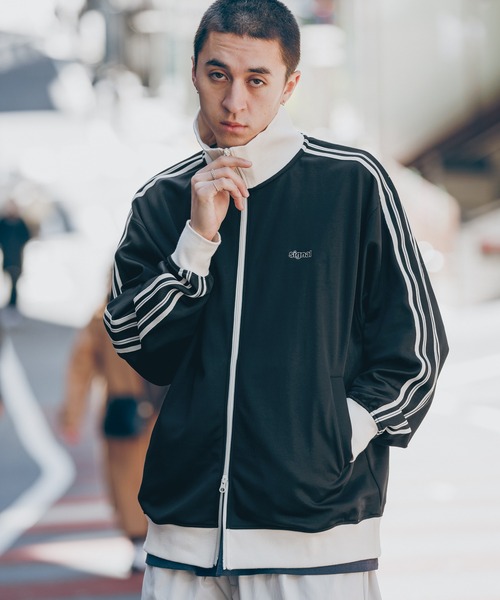 SIGNAL SPORTS（シグナルスポーツ）の「【SIGNAL SPORTS】ライントラックジャケット（ブルゾン・メンズ・ブラック/オフホワイト・SMALL/MEDIUM/LARGE）」の2枚目の写真
