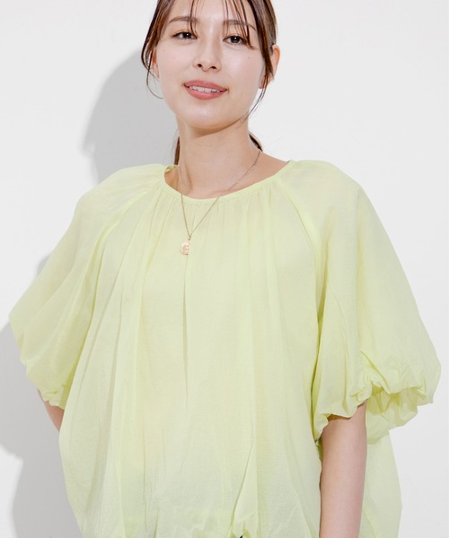 Jayro(ジャイロ)の「シアーオーガンジーブラウス(シャツ/ブラウス・レディース・ブルー/ホワイト系その他/ダークブラウン/ネイビー/イエロー・M)」の7枚目の写真