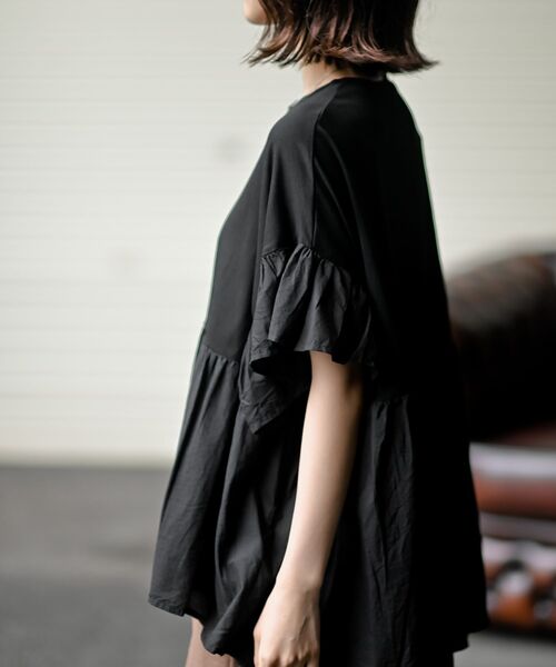 rps（アールピーエス）の「布帛×カット切替フレアー袖プルオーバー（その他トップス・レディース・イエロー/ブラック/オフホワイト/ブルー/ホワイト系その他2・フリー）」の11枚目の写真