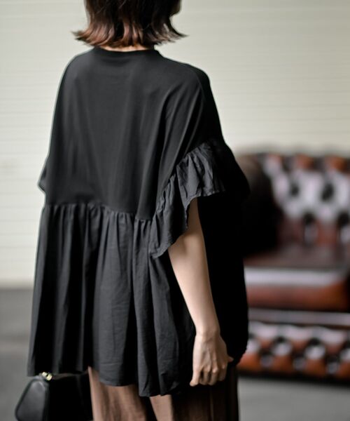 rps（アールピーエス）の「布帛×カット切替フレアー袖プルオーバー（その他トップス・レディース・イエロー/ブラック/オフホワイト/ブルー/ホワイト系その他2・フリー）」の12枚目の写真