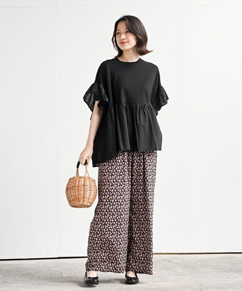 rps（アールピーエス）の「布帛×カット切替フレアー袖プルオーバー（その他トップス・レディース・イエロー/ブラック/オフホワイト/ブルー/ホワイト系その他2・フリー）」の14枚目の写真