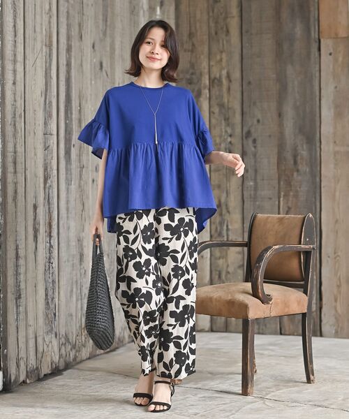 rps（アールピーエス）の「布帛×カット切替フレアー袖プルオーバー（その他トップス・レディース・イエロー/ブラック/オフホワイト/ブルー/ホワイト系その他2・フリー）」の16枚目の写真