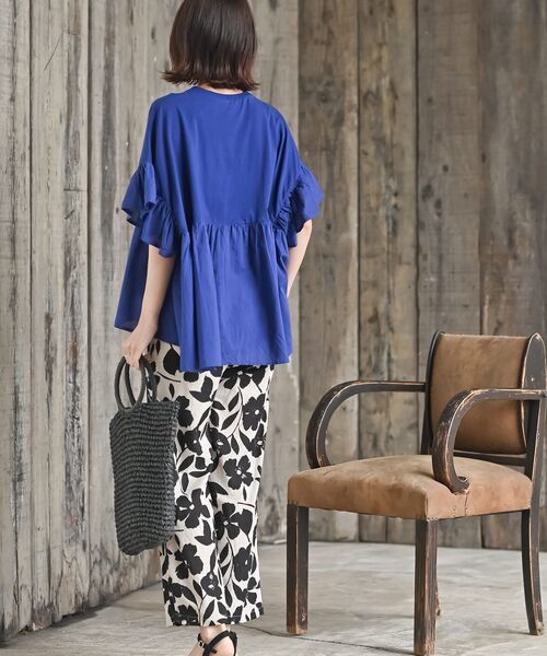 rps（アールピーエス）の「布帛×カット切替フレアー袖プルオーバー（その他トップス・レディース・イエロー/ブラック/オフホワイト/ブルー/ホワイト系その他2・フリー）」の18枚目の写真