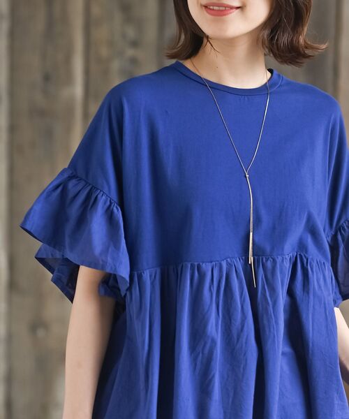 rps（アールピーエス）の「布帛×カット切替フレアー袖プルオーバー（その他トップス・レディース・イエロー/ブラック/オフホワイト/ブルー/ホワイト系その他2・フリー）」の20枚目の写真