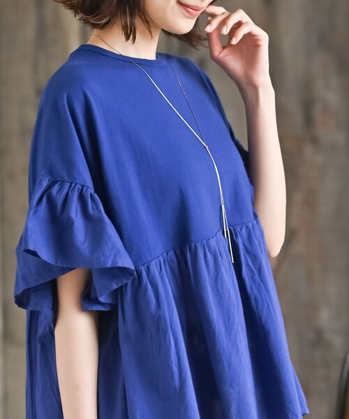 rps（アールピーエス）の「布帛×カット切替フレアー袖プルオーバー（その他トップス・レディース・イエロー/ブラック/オフホワイト/ブルー/ホワイト系その他2・フリー）」の21枚目の写真