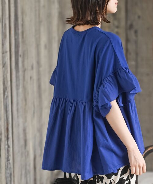 rps（アールピーエス）の「布帛×カット切替フレアー袖プルオーバー（その他トップス・レディース・イエロー/ブラック/オフホワイト/ブルー/ホワイト系その他2・フリー）」の22枚目の写真