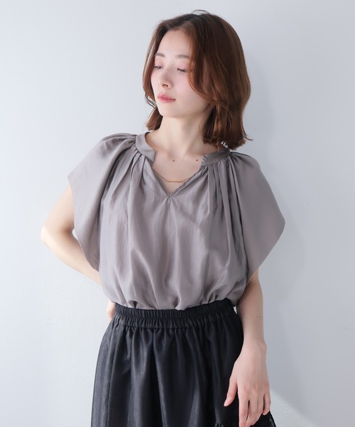 レディメイド LADYMADE 2WAYシアーギャザーブラウス （ホワイト） LADYMADE（レディメイド） 2WAYシアーギャザーブラウス
