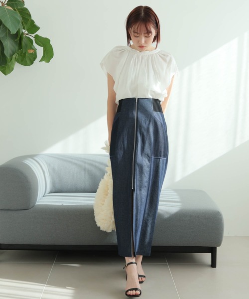 LADYMADE（レディメイド）の「2WAYシアーギャザーブラウス（シャツ/ブラウス・レディース・モカ/ホワイト/ブラック・FREE）」の9枚目の写真