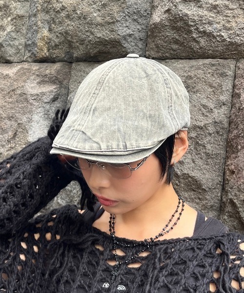 XU（エックスユー）の「denim hunting cap（ハンチング/ベレー帽・メンズ・ベージュ/ブラウン/カーキ/チャコール・ONE SIZE）」の7枚目の写真