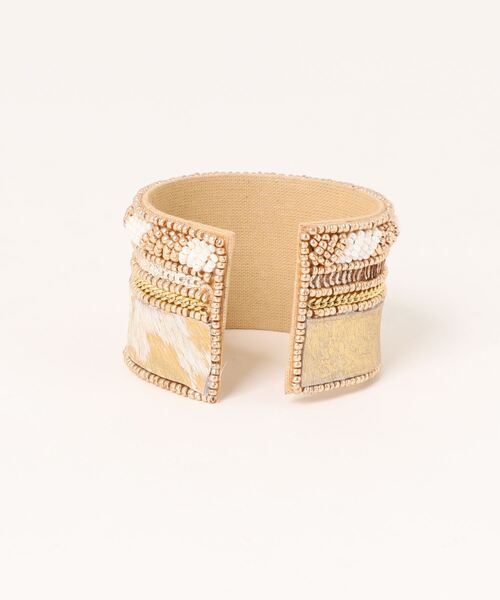 CIAOPANIC TYPY（チャオパニックティピー）の「【aguni】ハラコビーズバングル（ブレスレット・レディース・ベージュ・ONE SIZE）」の8枚目の写真