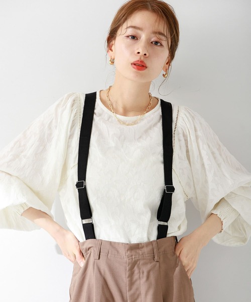 URBAN RESEARCH Sonny Label(アーバンリサーチサニーレーベル)の「ボタニカルコットンジャガードブラウス(シャツ/ブラウス・レディース・ミント/ブルー/オフホワイト・FREE)」の4枚目の写真