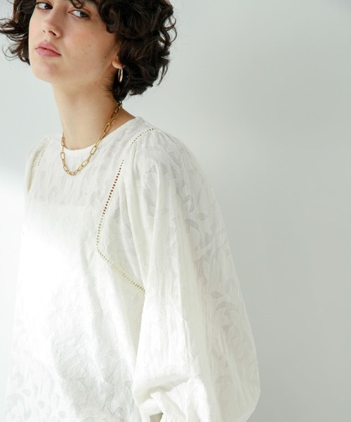 URBAN RESEARCH Sonny Label(アーバンリサーチサニーレーベル)の「ボタニカルコットンジャガードブラウス(シャツ/ブラウス・レディース・ミント/ブルー/オフホワイト・FREE)」の10枚目の写真