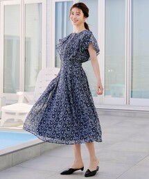 ワンピース（ブルー・ネイビー/青色系・ペイズリー柄）ファッション  