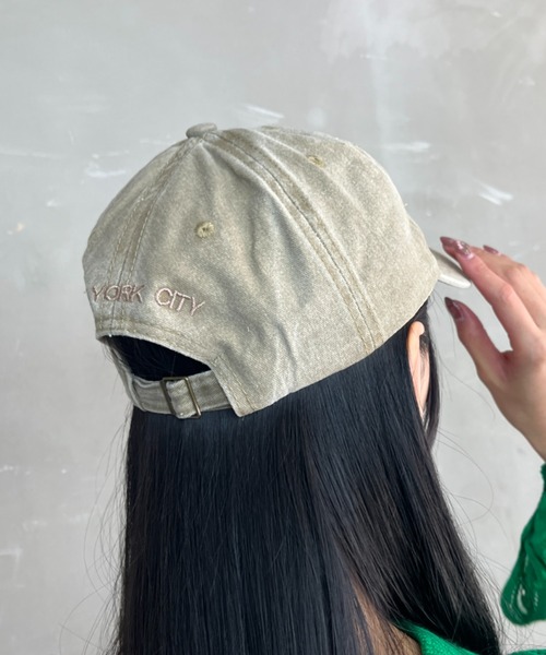 Loco Ocean（ロコオーシャン）の「NEWYORK 刺繍ロゴ ダメージデニム クラッシュデニム キャップ（キャップ・レディース・ブラック/ネイビー/ベージュ・ONE SIZE）」の13枚目の写真