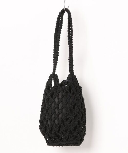 mimis（ミイーミイーズ）の「マクラメミニバック巾着内袋付（トートバッグ・レディース・アイボリー/ブラック/ベージュ・FREE）」の11枚目の写真