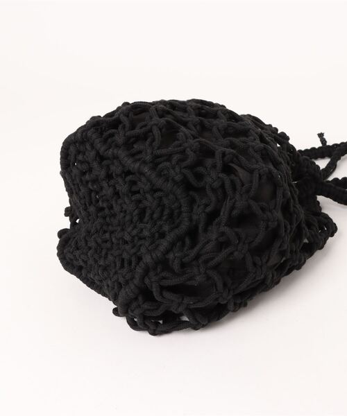 mimis（ミイーミイーズ）の「マクラメミニバック巾着内袋付（トートバッグ・レディース・アイボリー/ブラック/ベージュ・FREE）」の10枚目の写真