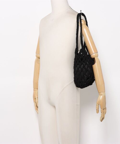 mimis（ミイーミイーズ）の「マクラメミニバック巾着内袋付（トートバッグ・レディース・アイボリー/ブラック/ベージュ・FREE）」の14枚目の写真