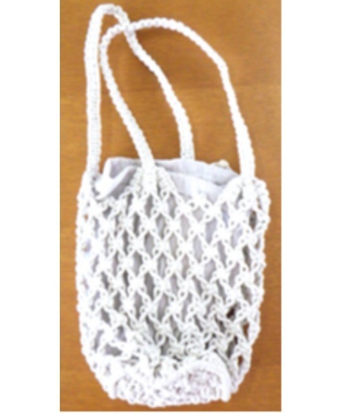 mimis（ミイーミイーズ）の「マクラメミニバック巾着内袋付（トートバッグ・レディース・アイボリー/ブラック/ベージュ・FREE）」の8枚目の写真