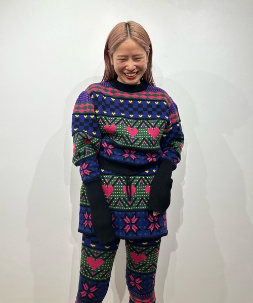 【美品】  HOLIDAY / ホリデイ | MULTI KNIT PUFF TOPS / マルチニットトップス セーター | one size | マルチカラー | レディース HOLIDAY（ホリデイ）の「MULTI KNIT PUFF TOPS マルチニットパフ
