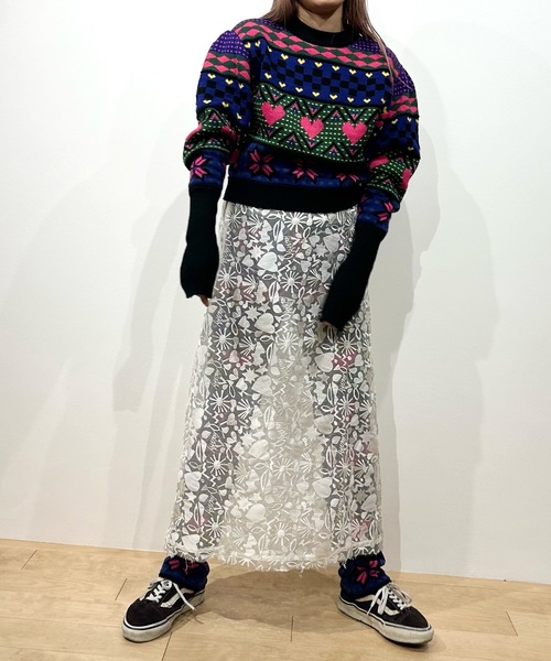 【美品】  HOLIDAY / ホリデイ | MULTI KNIT PUFF TOPS / マルチニットトップス セーター | one size | マルチカラー | レディース HOLIDAY（ホリデイ）の「MULTI KNIT PUFF TOPS マルチニットパフ