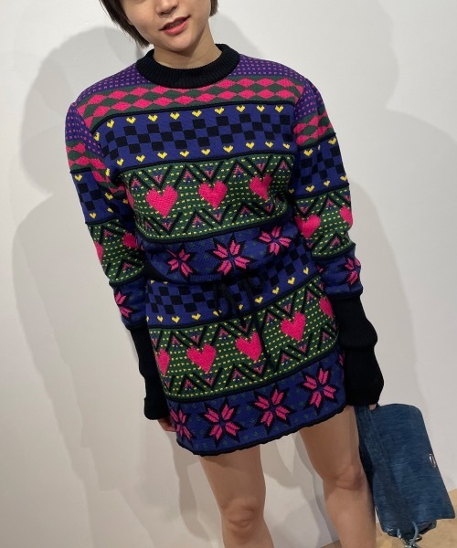 【美品】  HOLIDAY / ホリデイ | MULTI KNIT PUFF TOPS / マルチニットトップス セーター | one size | マルチカラー | レディース HOLIDAY（ホリデイ）の「MULTI KNIT PUFF TOPS マルチニットパフ