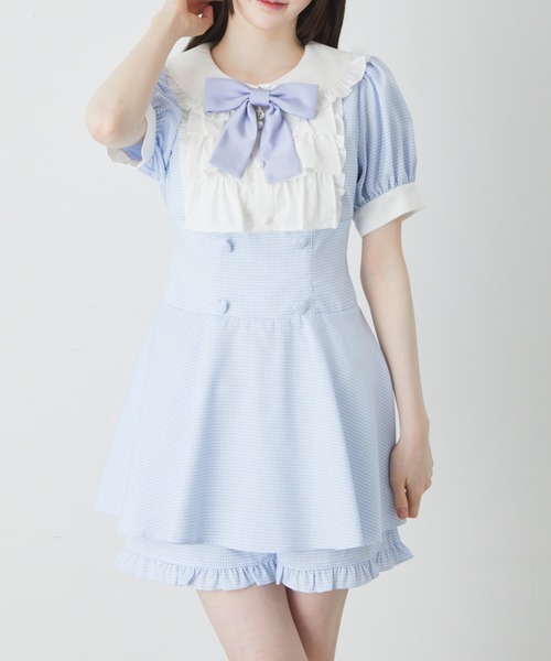 【セール】ドーリーギンガムコンビネゾン（ワンピース）｜Ank Rouge（アンクルージュ）